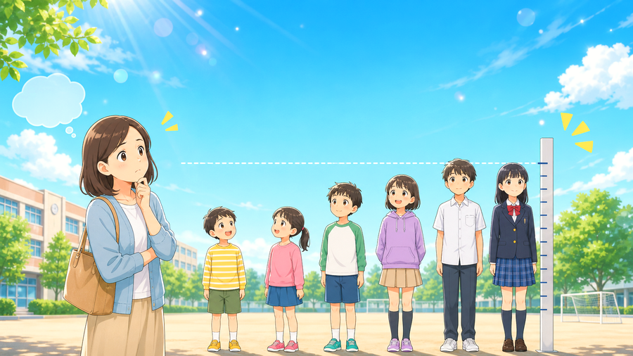 成長期の身長差イメージ