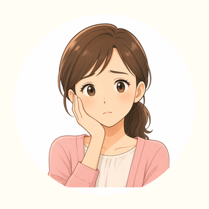 悩むお母さんのイラスト